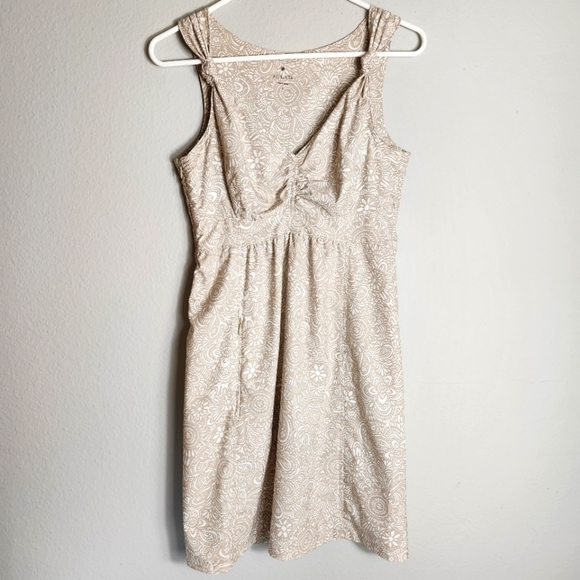 Athleta Dresses & Skirts - Athleta Womens Nearly Knotical Beige Paisley Floral Sleeveless Dress-Size 2